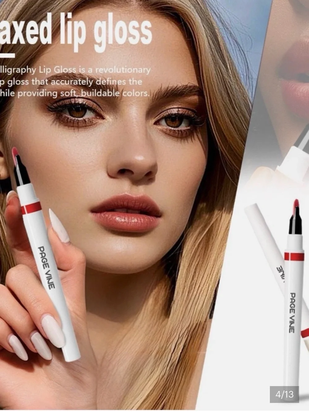 PAGE VINE Calligraphy Lip Stain Ripe Berry Gloss Liquid Waterproof 0.03 fl oz